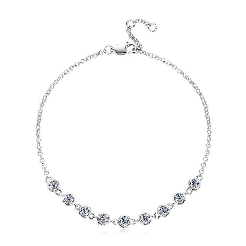 Perimade & Co. LLC - Vendita all'ingrosso Braccialetto con ciondolo/pendente - Bracciale da sposa impilabile con moissanite in argento sterling 9254
