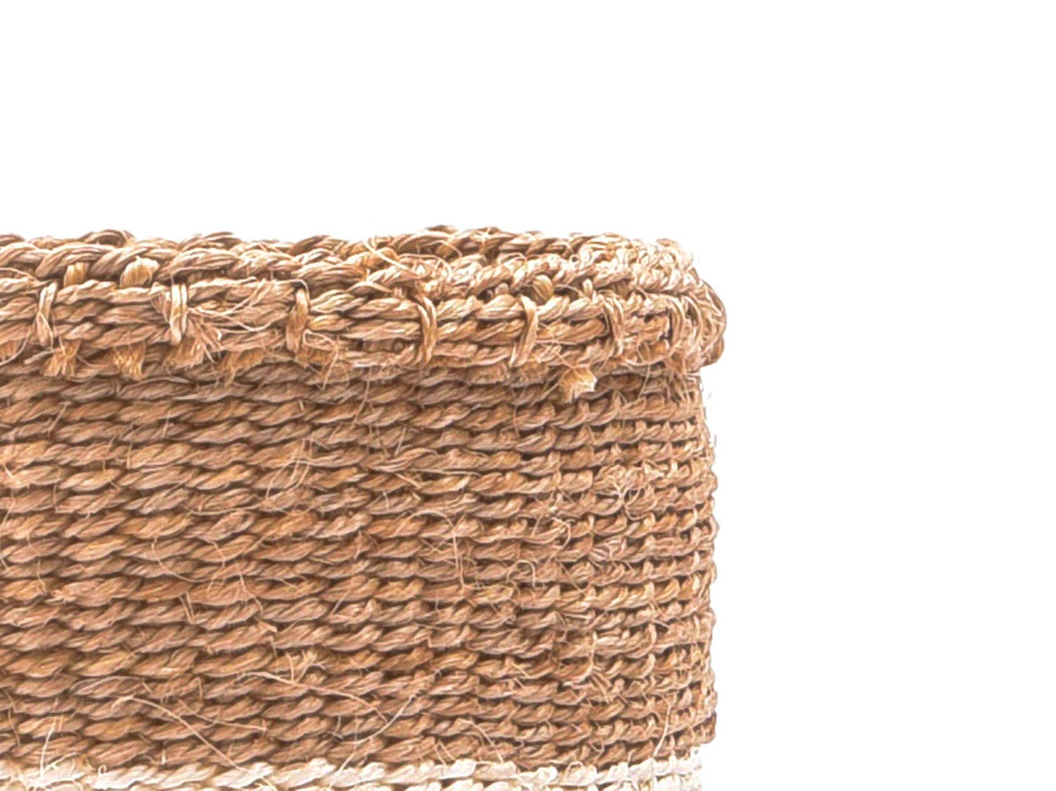 Natural CHAMA: Khaki & White Colour Block Storage Basket | Plant Pot Cover | Desk Tidy | Blanket Storage for wholesale on Faire4