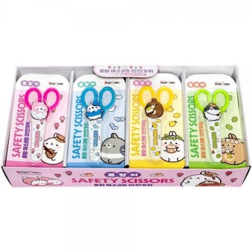 K-Wonderland - Wholesale Scissors - Molang Mascot Scissors with Safety Cover Cap 7