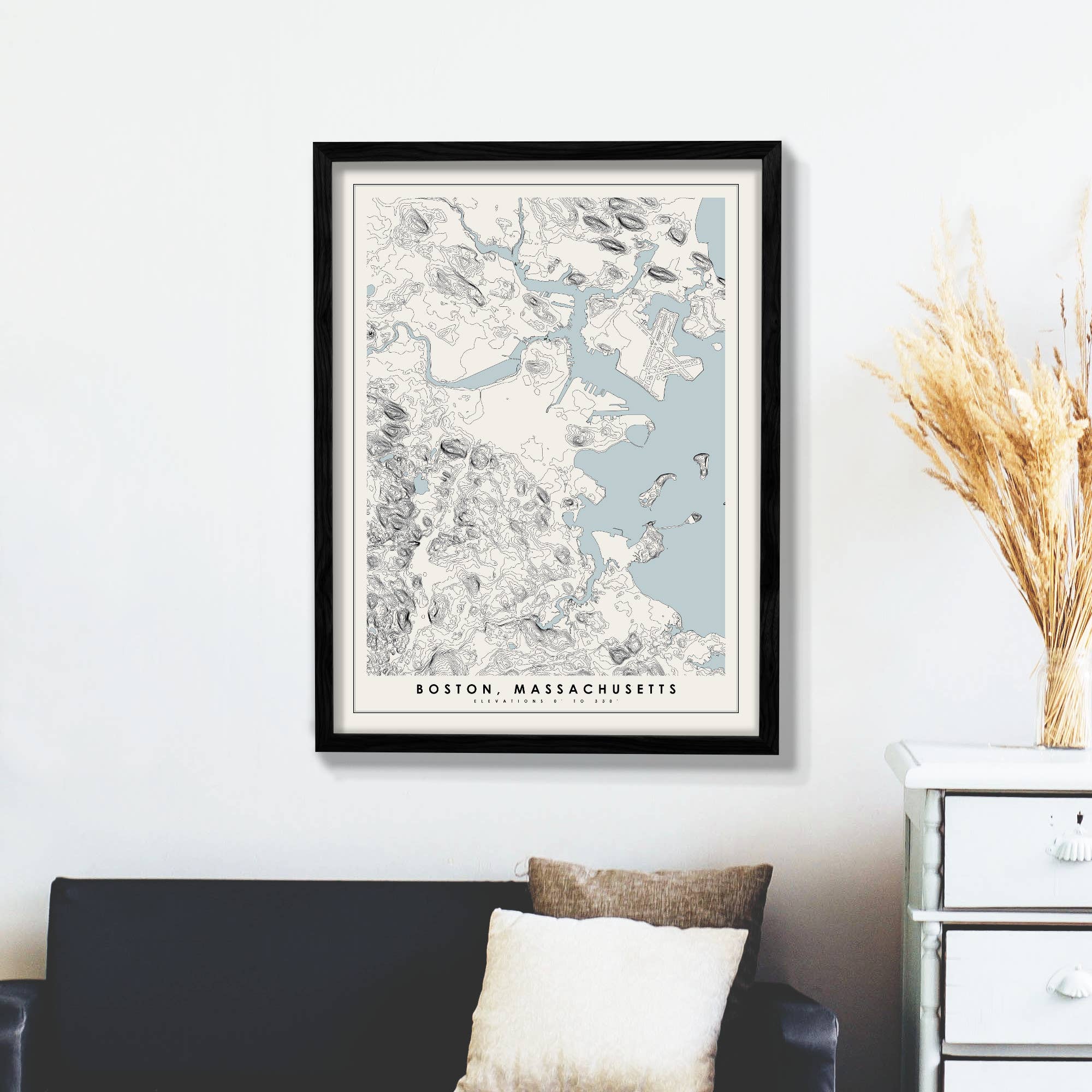 Mr City Printing – wholesale Art print – Boston Topographical Art1