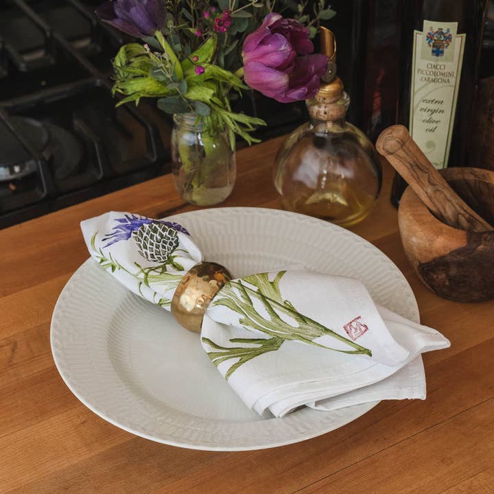 PRETTY FLOURS - Wholesale Dinner & Cloth Napkin - Napkins | Set of 4 - Thistle