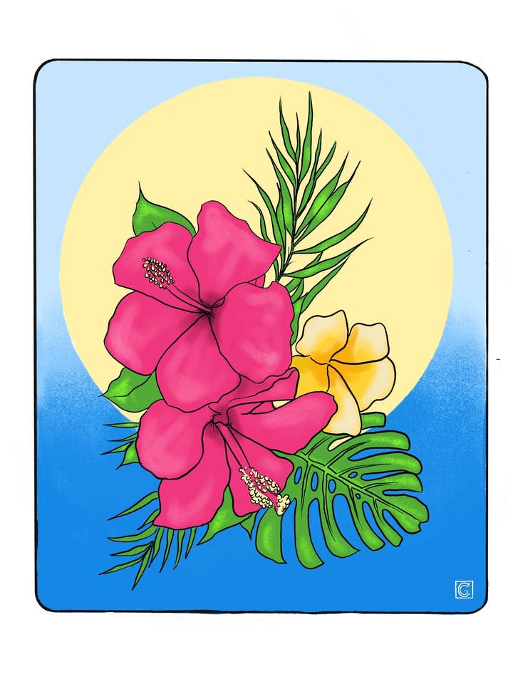 Tropisk blomma Hibiscus - 9 ”x12" Tryck för wholesale av Chris Granillo Art