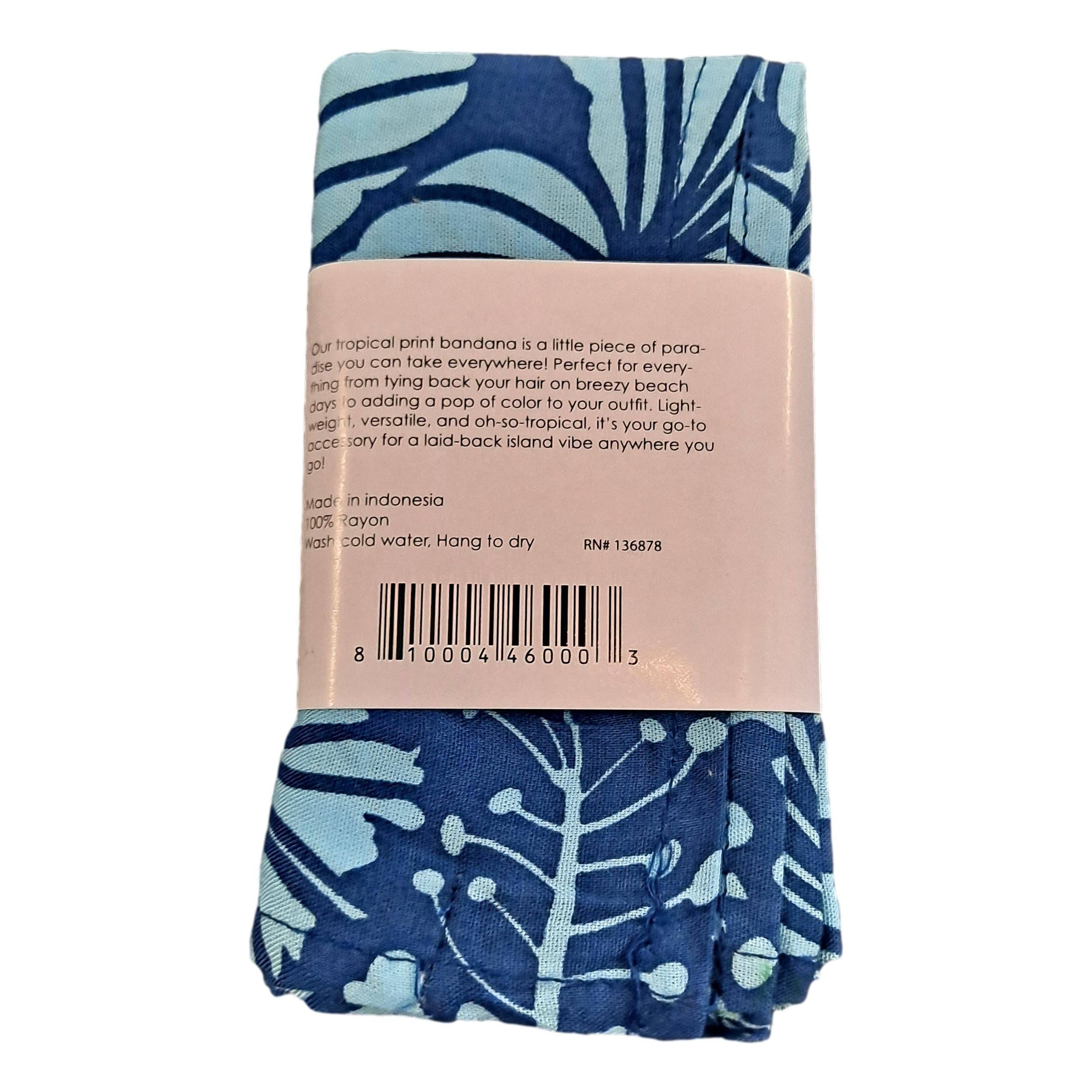 Island Style Clothing Co by Akamai Distribution Ltd - Wholesale Bandana - Women's - Bandana Blue Hibiscus Lightweight Rayon 21 x 21 3