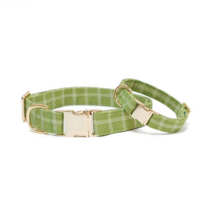 Meadow Windowpane Classic Dog Collar for wholesale by Wag & Wonder
