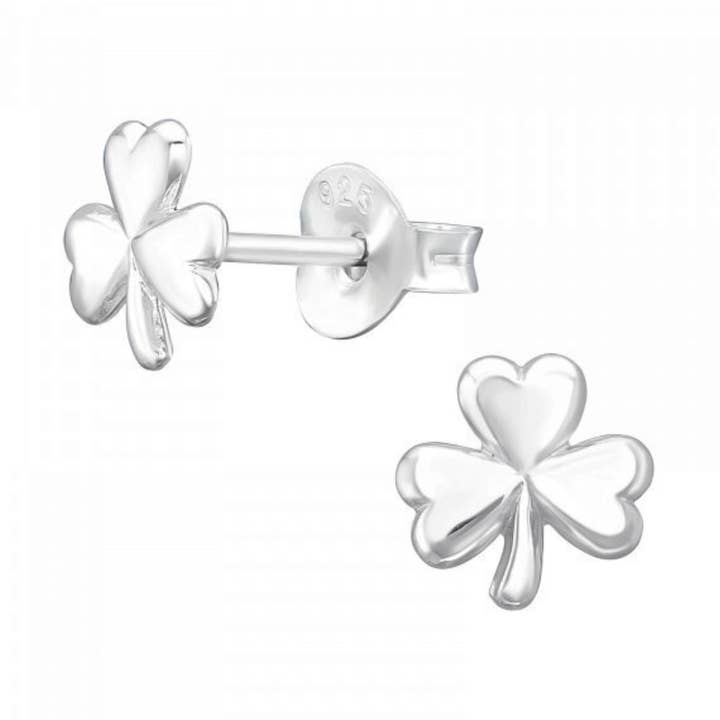 925 Sterling Silver Shamrock Stud/Post Earrings for wholesale by Moonrise Jewelry