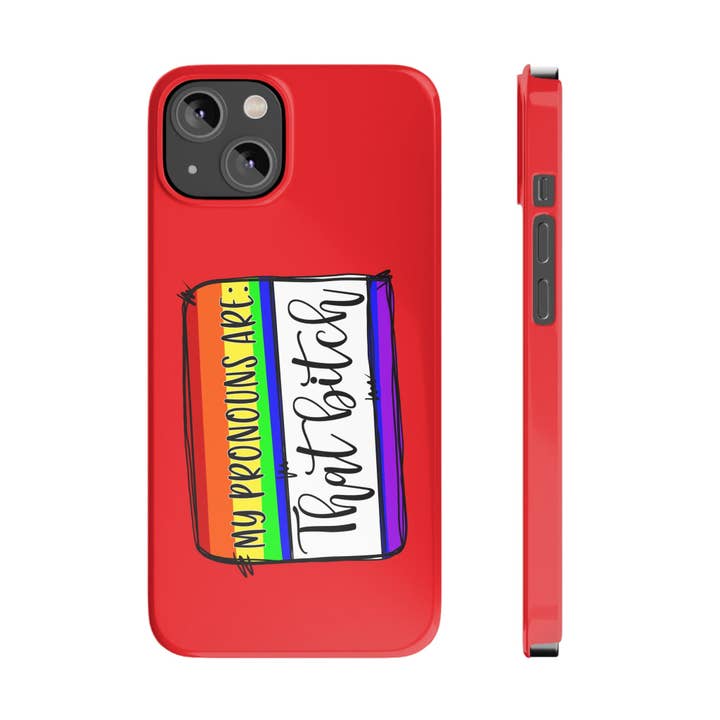 Funda para teléfono móvil My Pronomins Are That Bitch LGBTQ Pride para venta al por mayor de Sparkle By Asha