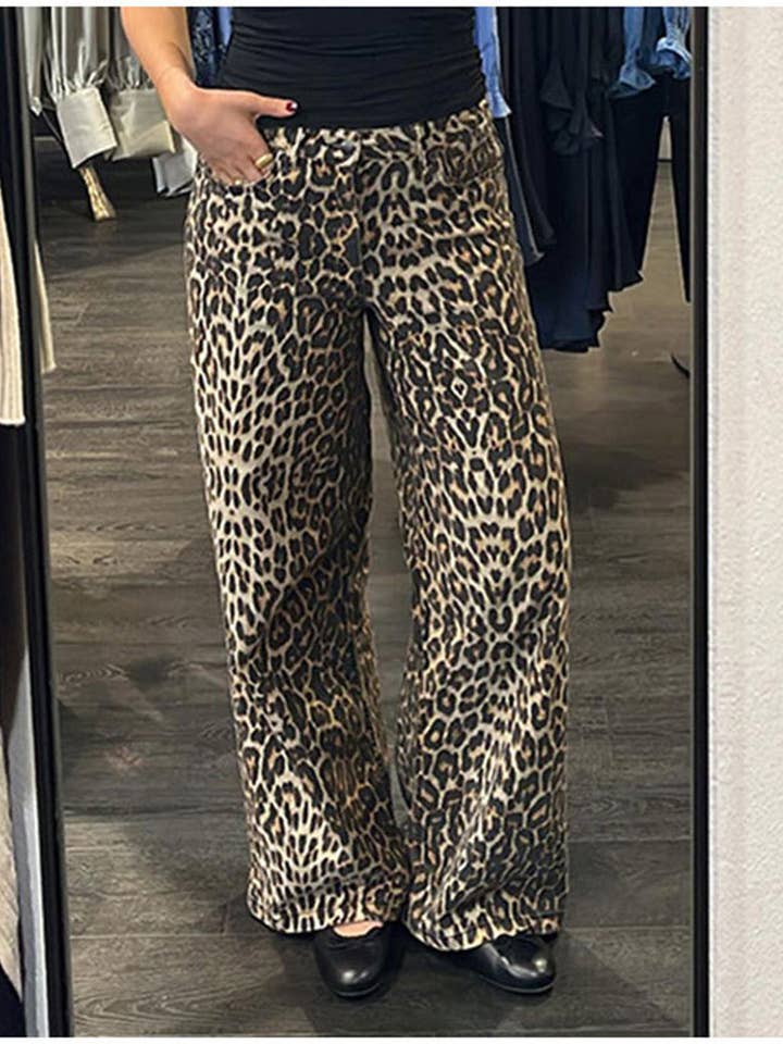 Leopard Print Wide Leg Pants for wholesale on Faire8