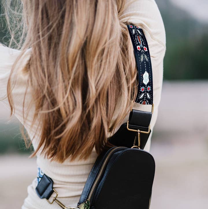 The Classy Cloth WS - Venta al por mayor Bandolera - Mujer - Sarah Bandolera Cruzada - Negro Boho RTS2