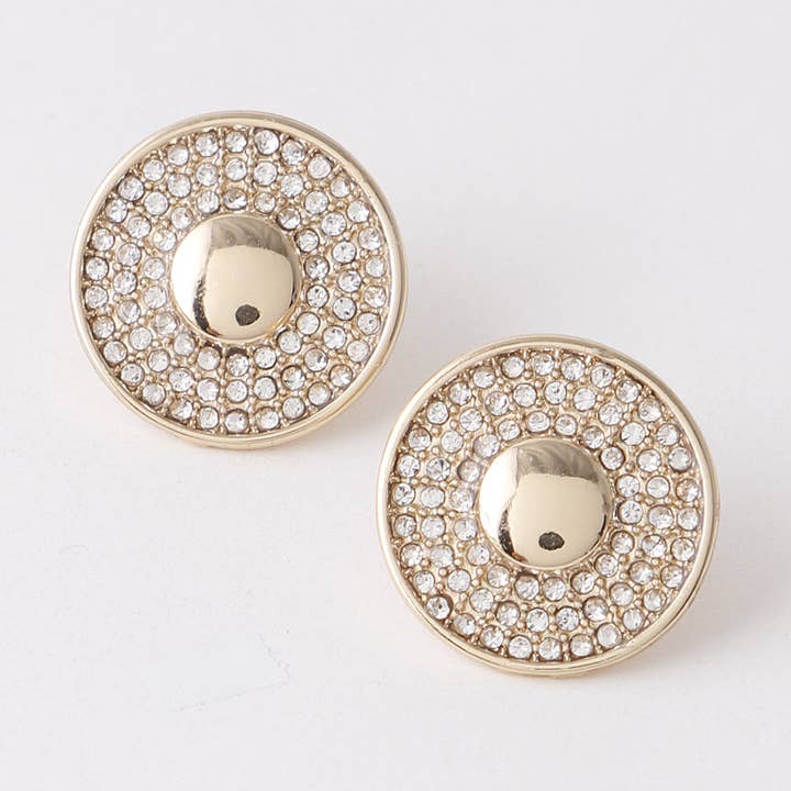 Sparkling Circle Stud Earrings in Silver for wholesale by 3AM BY H&D ACCESSORIES