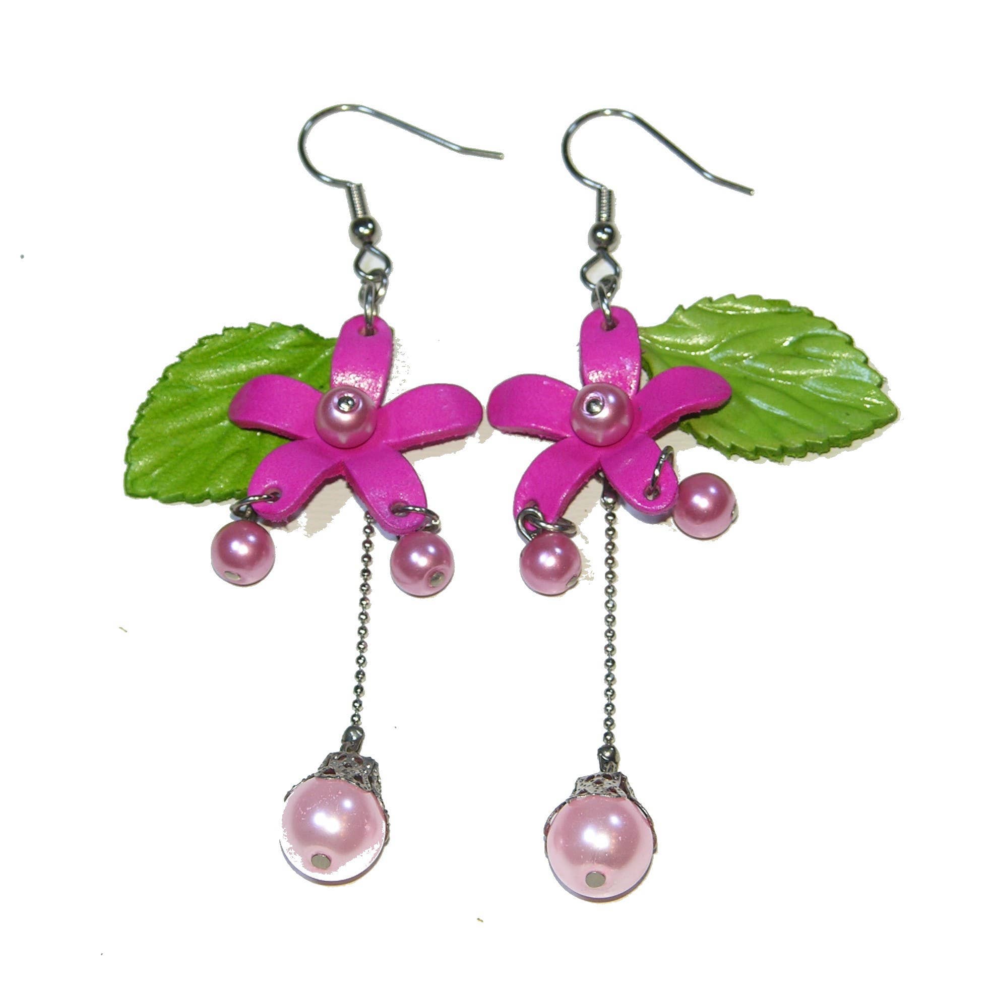 Sunflower Handmade leather inc – Großhandel Ohrhänger – Verschiedene Blumen-Ohrringe aus echtem Leder4