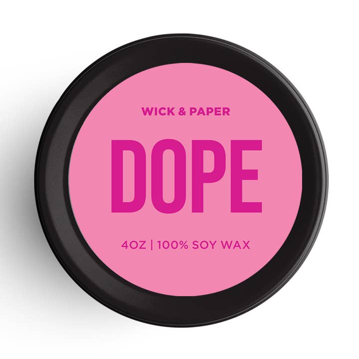 DOPE Soy Candle – Hand-Poured, Clean-Burning, Fun Gift for wholesale by WICK AND PAPER LLC