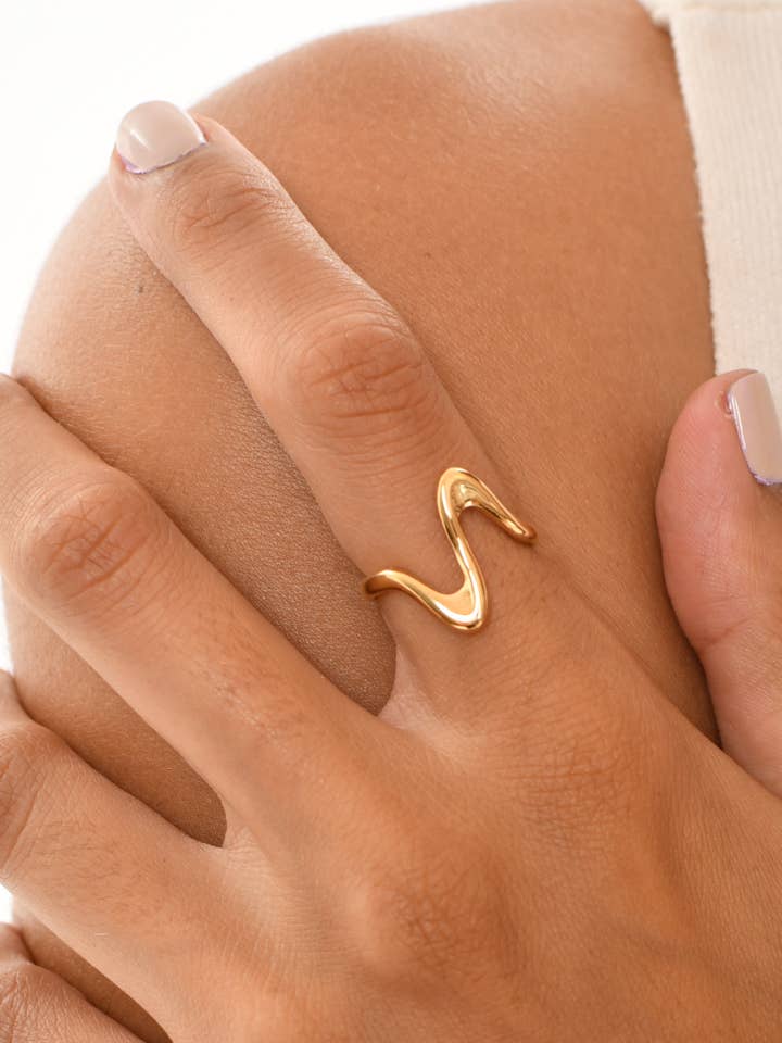 Verstellbarer Zickzack-Stahlring für den Großhandel von Victoria Moda