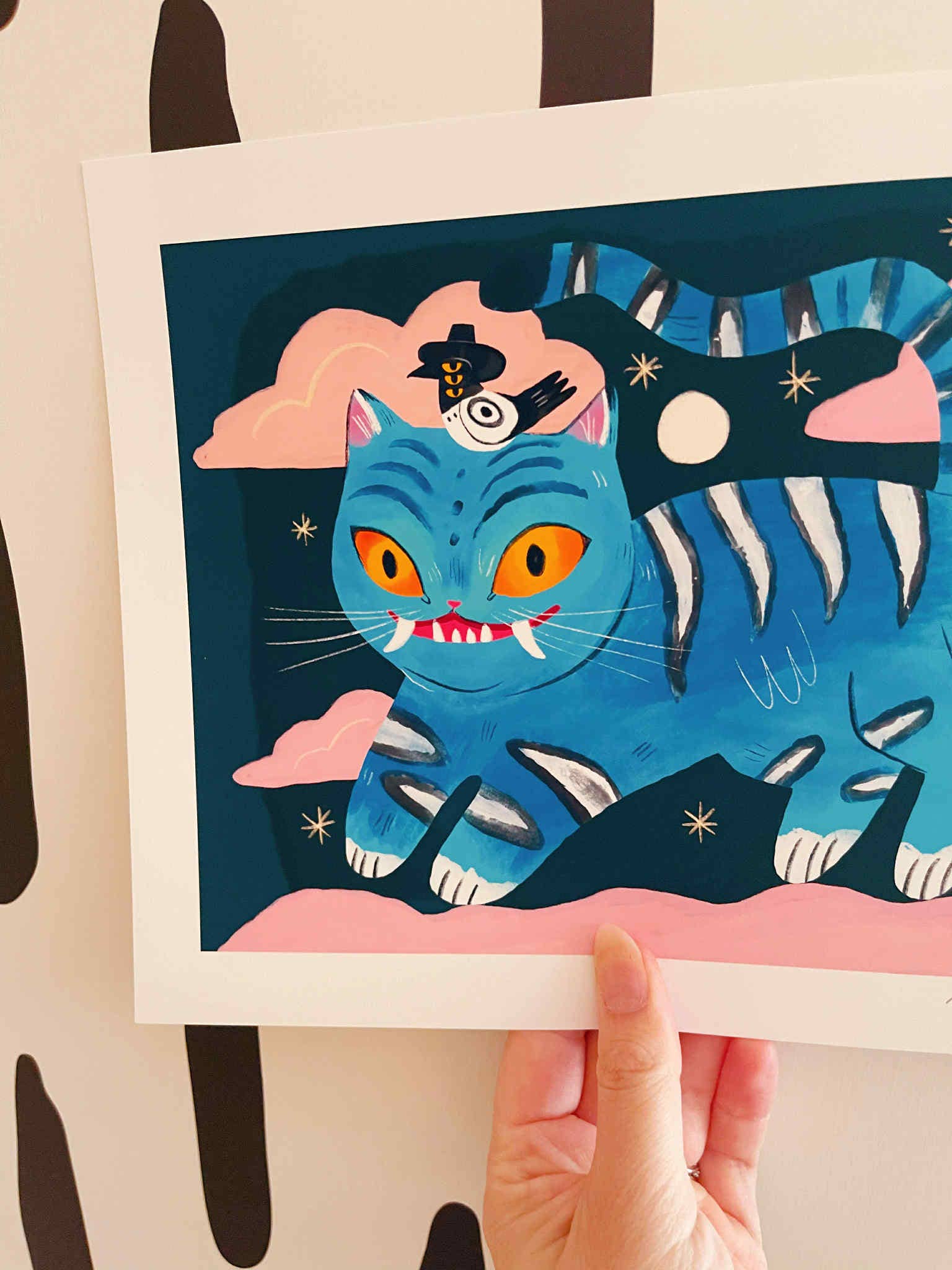 Bunny Dee - Wholesale Art Print - silly derpy tiger 8x10 matte print2