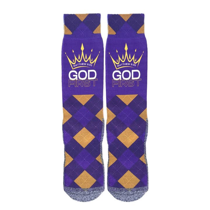*NEW* Matthew 6:33 God First - Christian Crew Socks for wholesale by BibleSocks