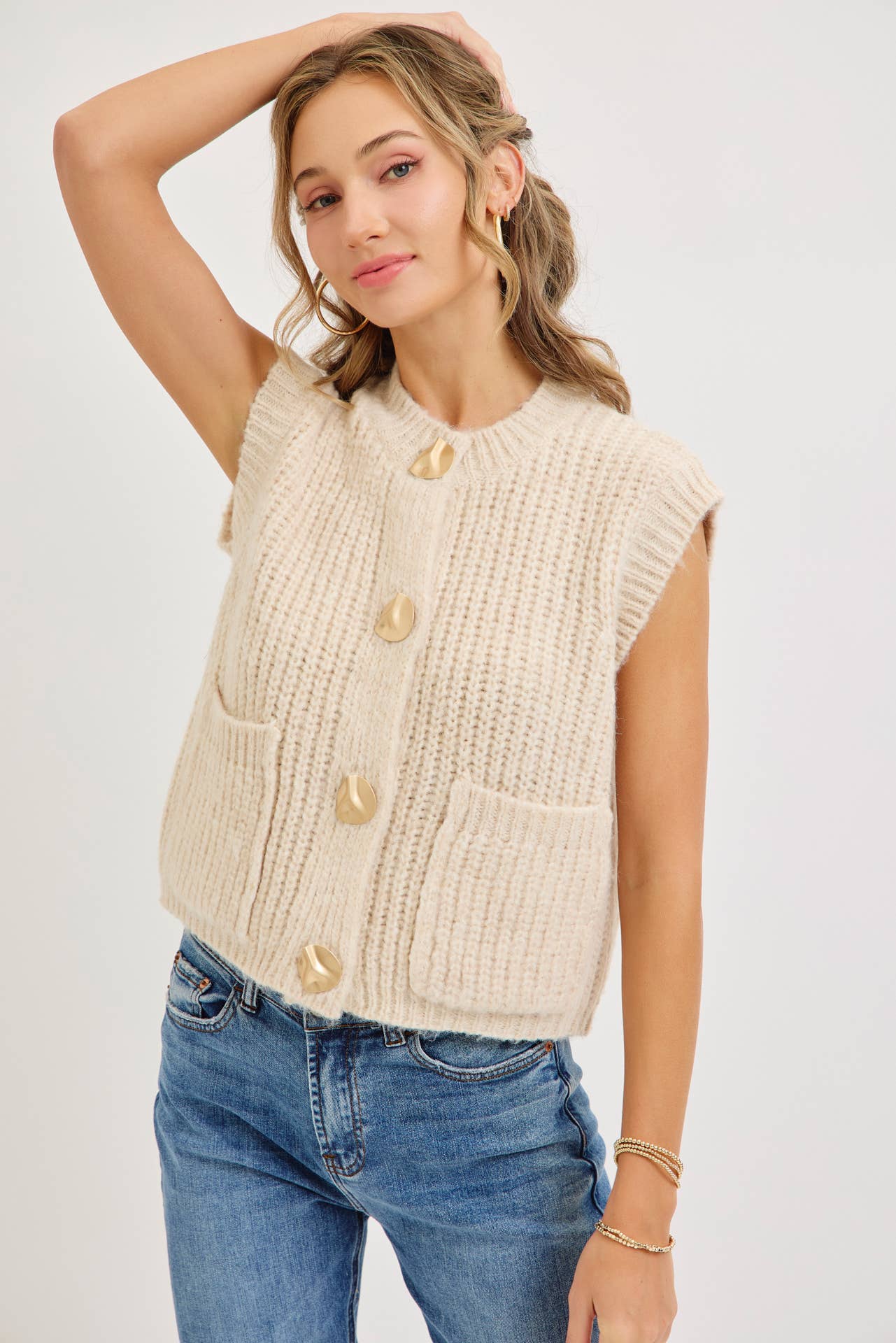 Sweet Lovely by Jen - Wholesale Knit Sweater - Women's - CHUNK SWEATER KNIT VEST 15