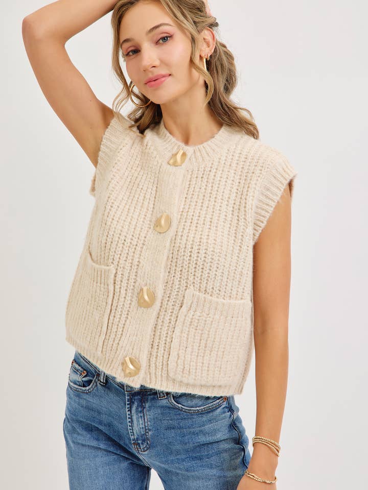 Sweet Lovely by Jen - Wholesale Knit Sweater - Women's - CHUNK SWEATER KNIT VEST 15
