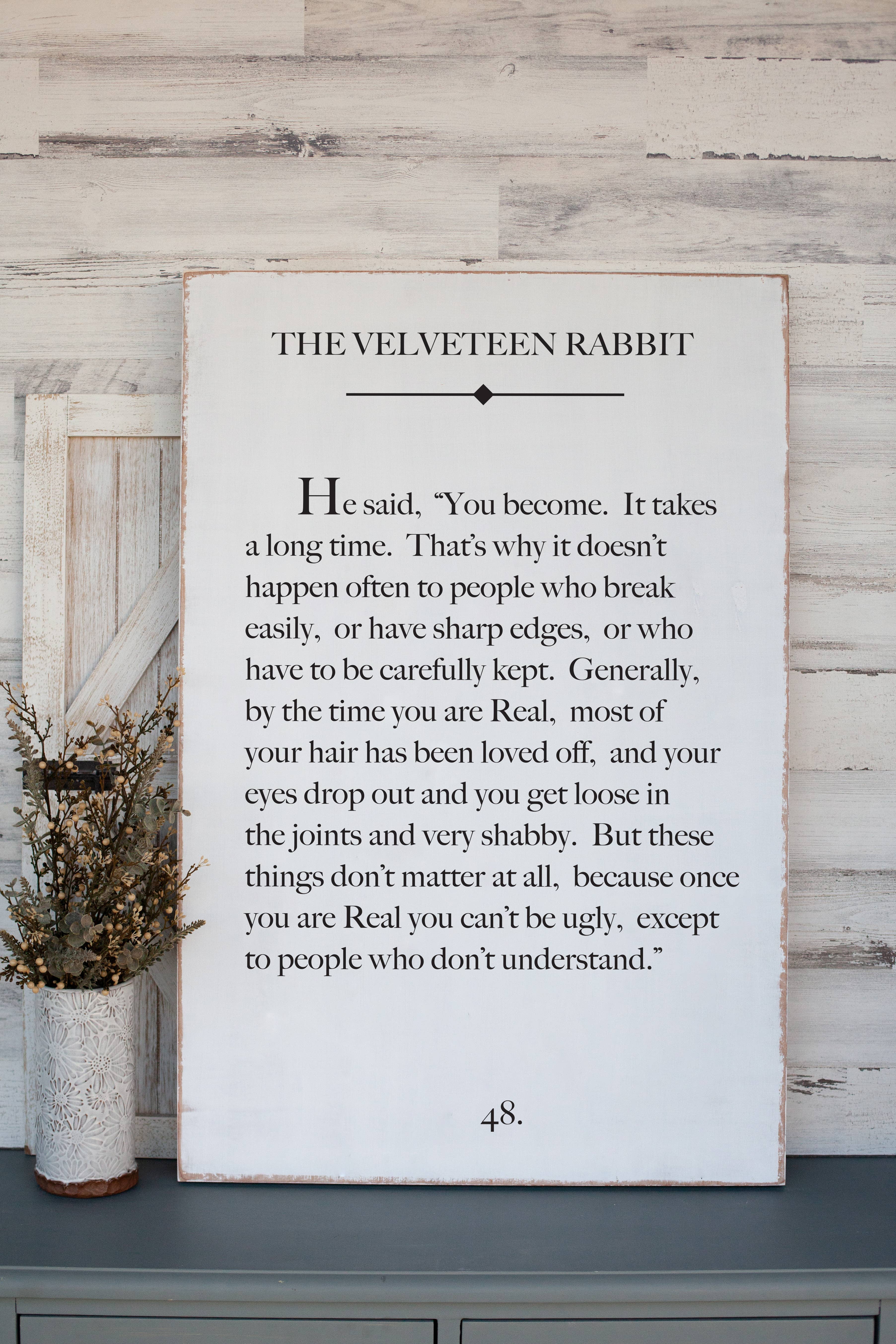 Our Kindred Home – wholesale Sign – The Velveteen Rabbit2