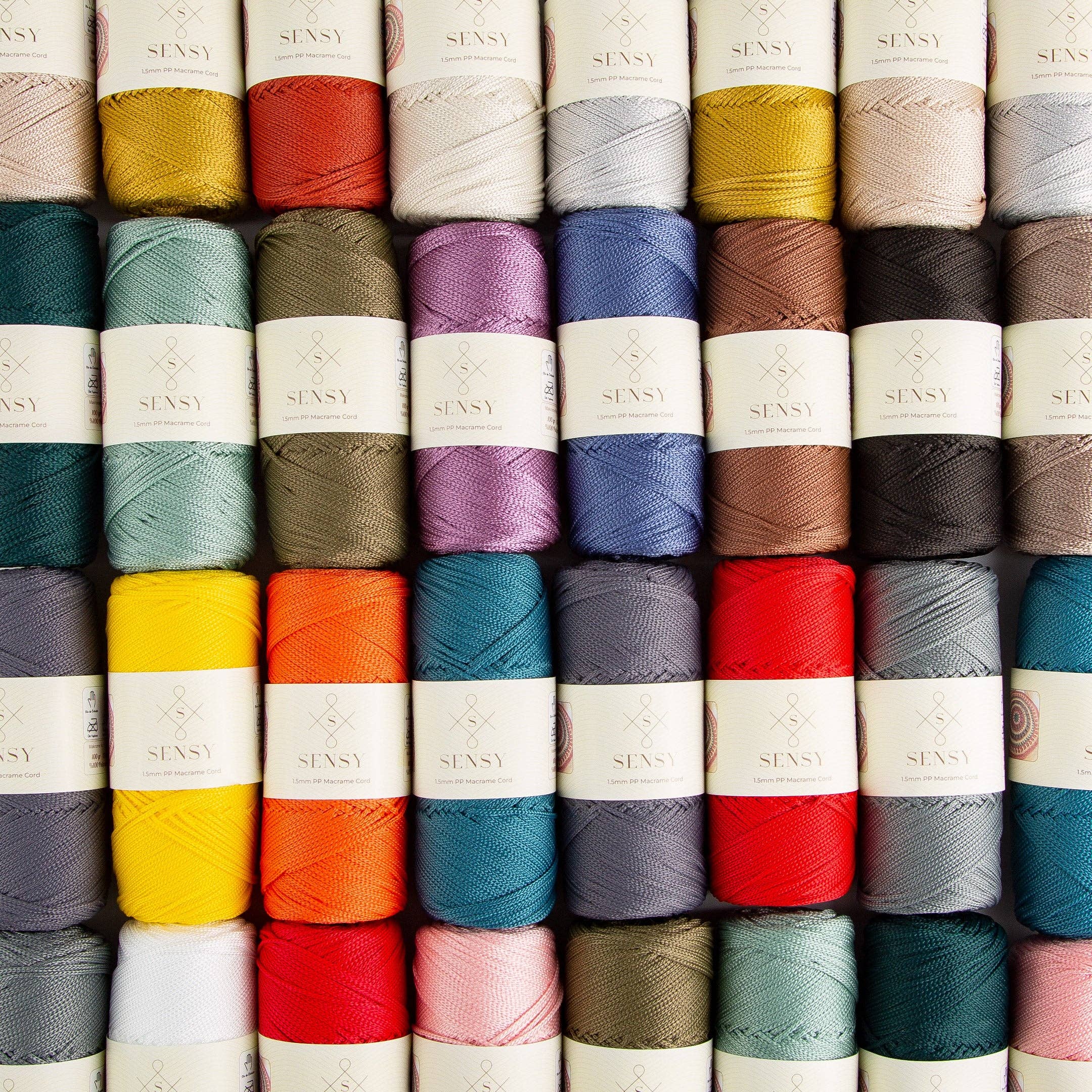 Sensy – Engroshandel Håndværk forsyninger – Sensy Premium 1,5 mm - 150 meter 100 % polypropylen makramésnor48