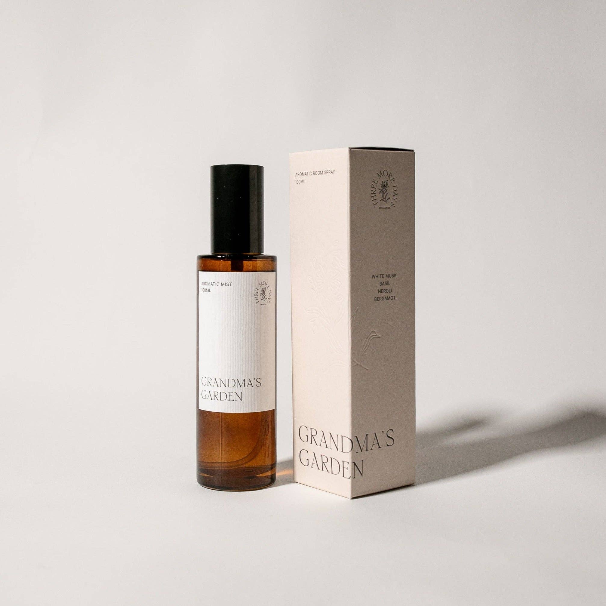Three More Days Collection - Wholesale Room & linen spray - GRANDMA'S GARDEN: WHITE MUSK / BASIL / NEROLI / BERGAMOT ROOM SPRAY2