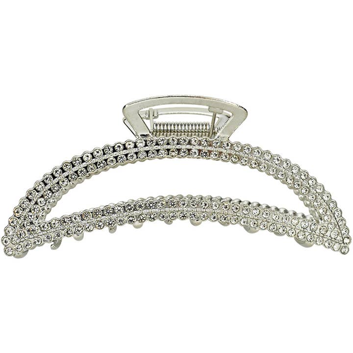 Holiday Magic Hair Claw Clip (Sterling Silvertone/Icy Clear Crystal) for wholesale by Kirks Folly