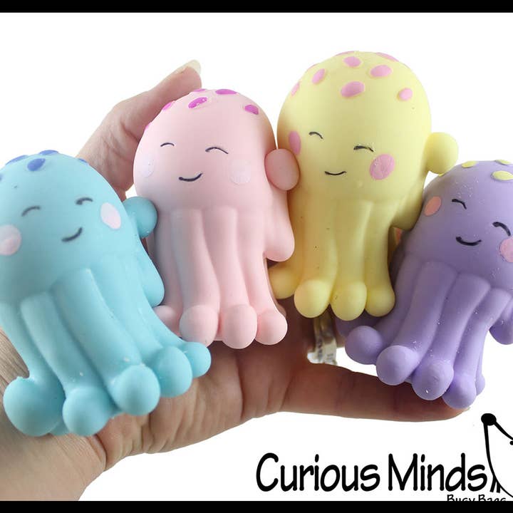 Curious Minds Toys - Vente Jouet mou – enfant et bébé - 1 boule anti-stress en forme de méduse remplie de crème pour chiens - Squishy