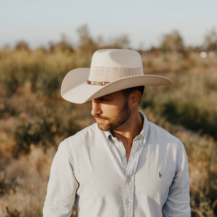 Cream Western Straw Cowboy Hat - Style Austin for wholesale on Faire