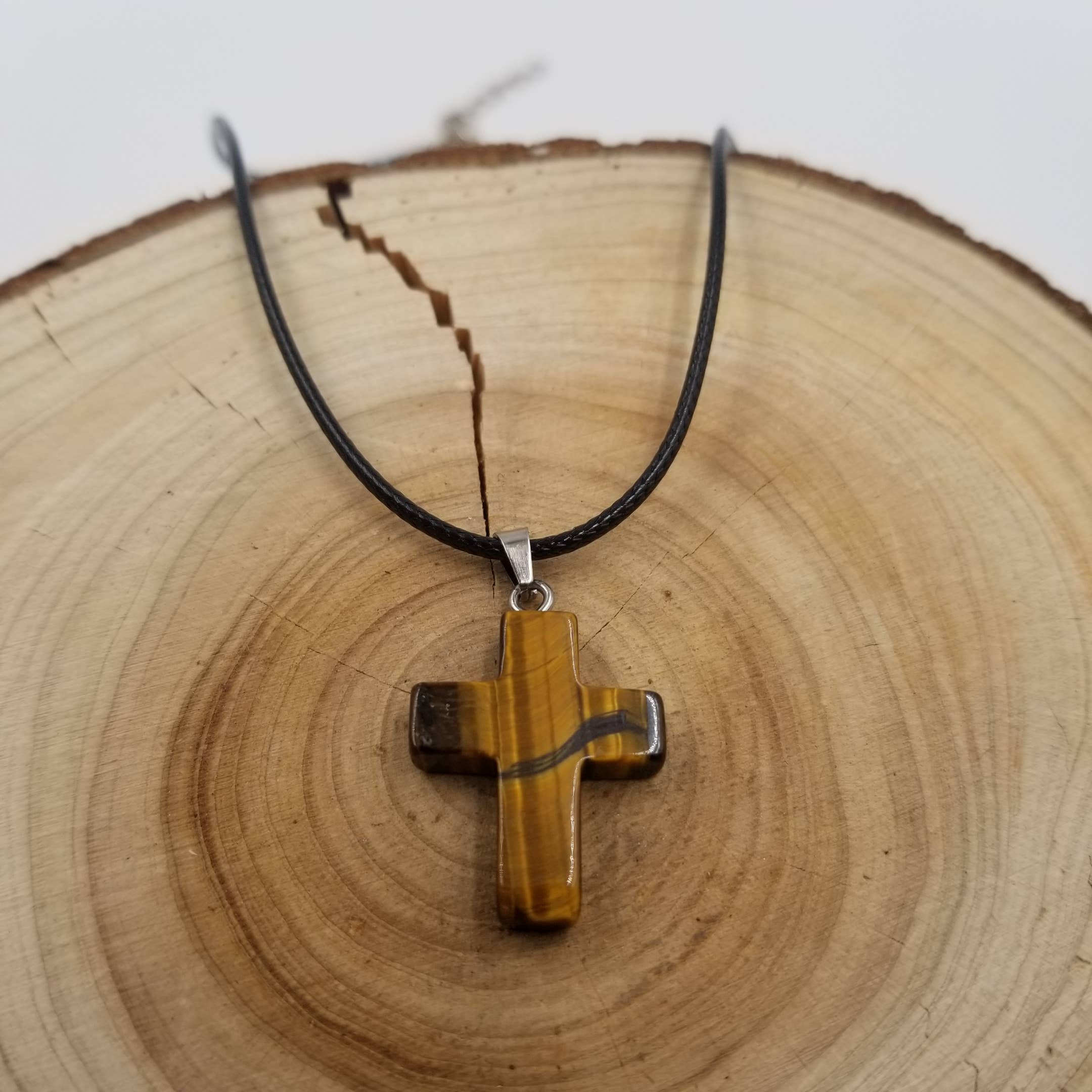 CHAKRA JEWELRY - Wholesale Pendant/Charm Necklace - Natural Stone Cross Necklace1