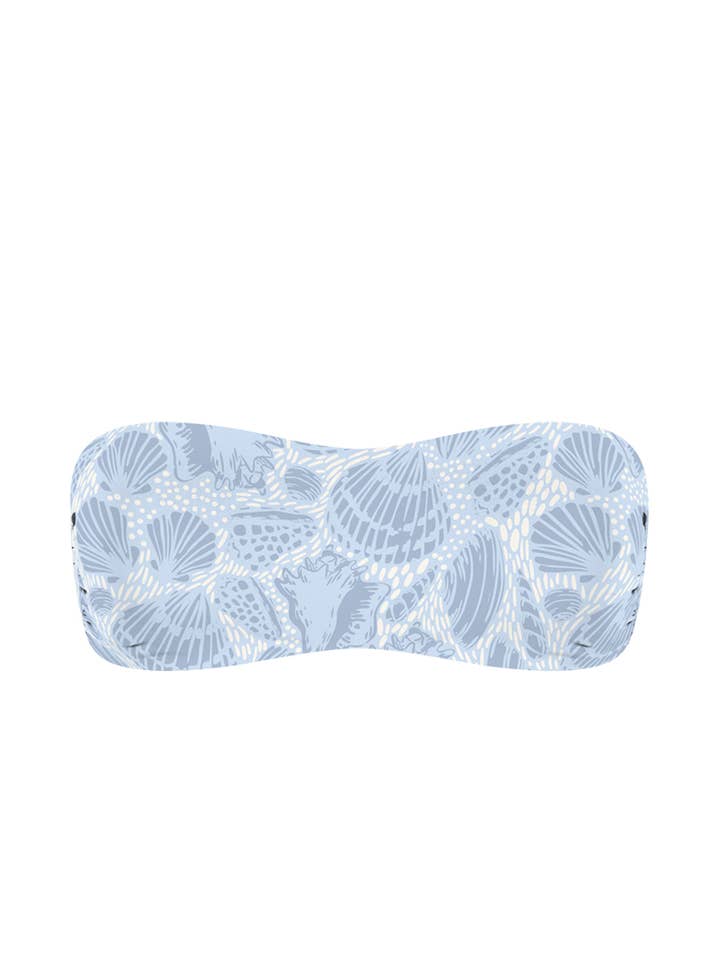 Wendbares Bandeau-Bikini-Top - Nebelblau für den Großhandel von Chlamys Varia by MrMiss Studio