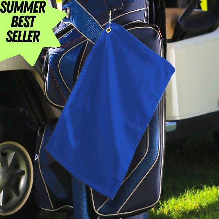 Velour Fingertip Golf Towel: Corner Grommet & Hook for wholesale by Pro Towels