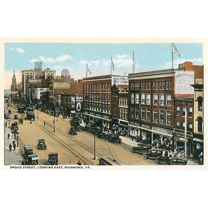 Tarjeta postal VA-419 Broad Street, Richmond para venta al por mayor de Found Image Press