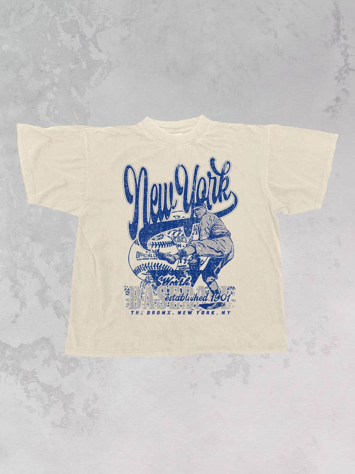 90s Vintage Bronx New York Baseball Oversized TShirt for wholesale by The Clandestine Underground