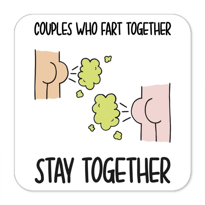 Casais que peidam juntos Joke Coaster por atacado de TeePee Creations