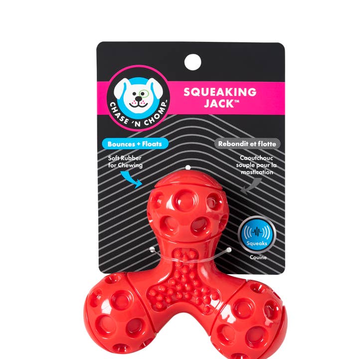 Caitec Inc - Wholesale Pet Chew Toy - Dog - Chase and Chomp Squeaking Jack