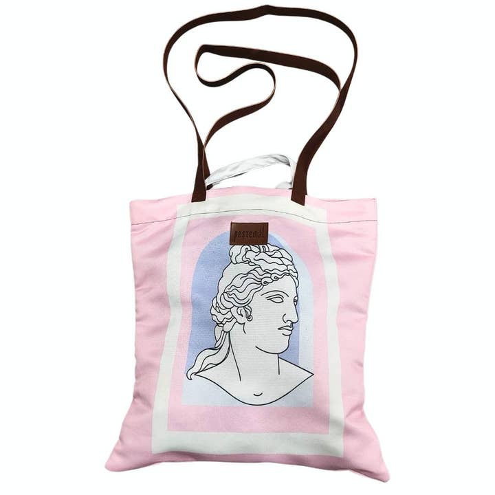 Statue Pink Tote Bag for wholesale by Pestemal