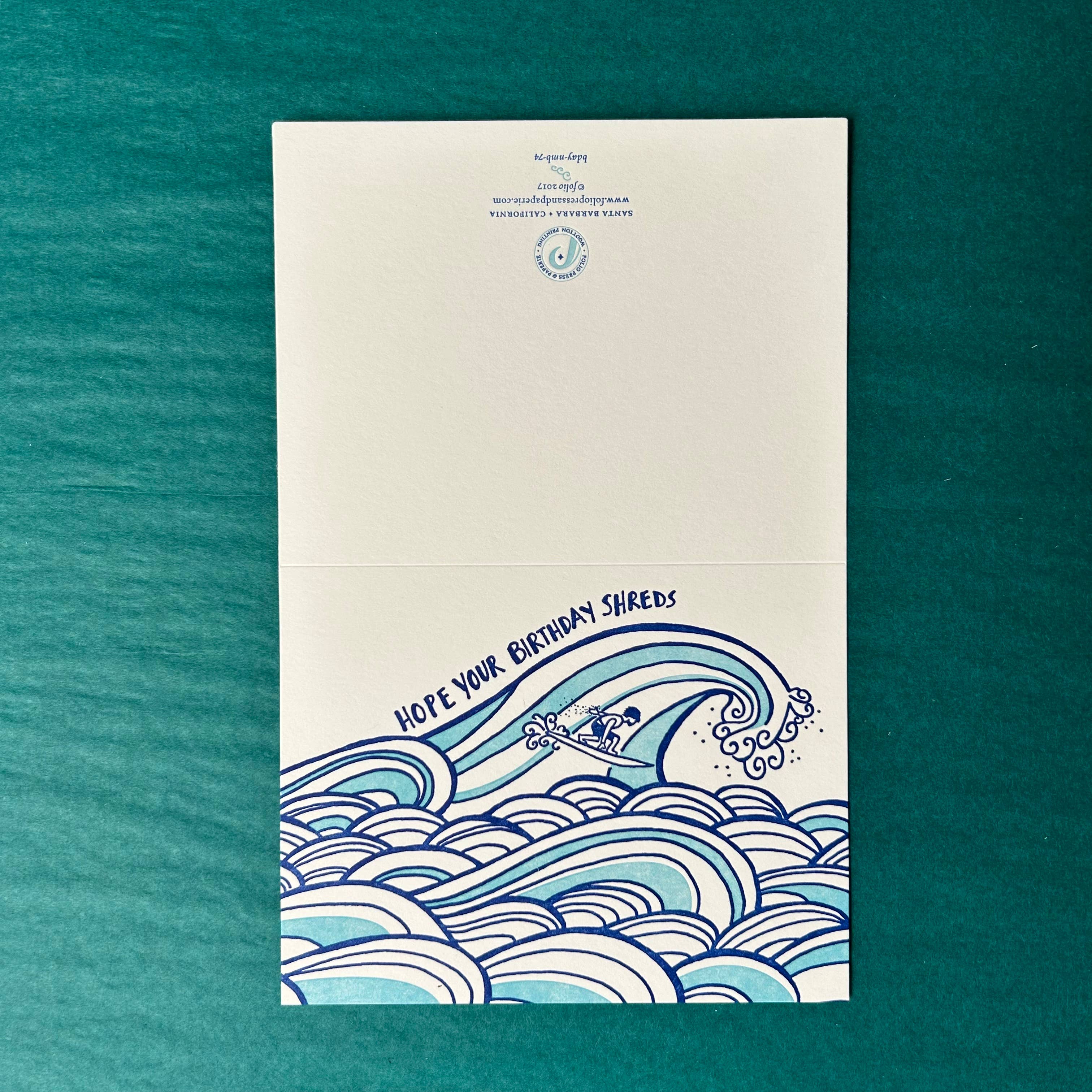 folio press & paperie – wholesale Birthday card – Hope Your Birthday Shreds Card2