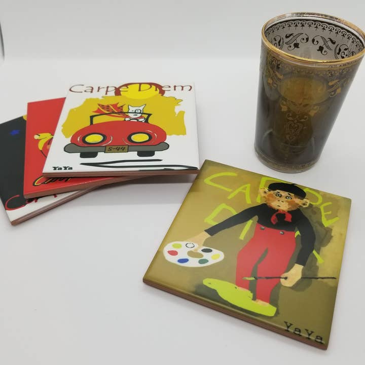 Coaster Set Carpe Diem (Set of 4) for wholesale by Arthouse55