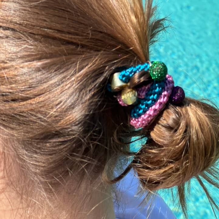 Giulu - Vendita all'ingrosso Elastico per capelli - Elastico per capelli in glitter lilla4