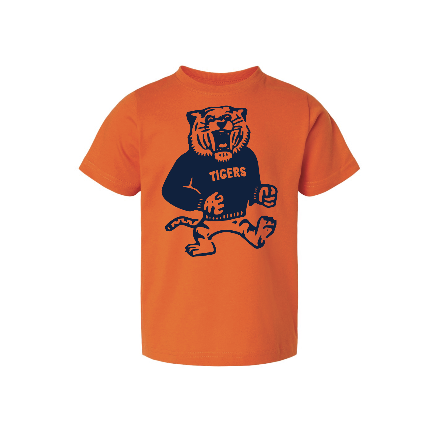 The Chester Drawer - Vendita all'ingrosso Maglietta serigrafata - Unisex - Vintage Tiger Orange + Navy1