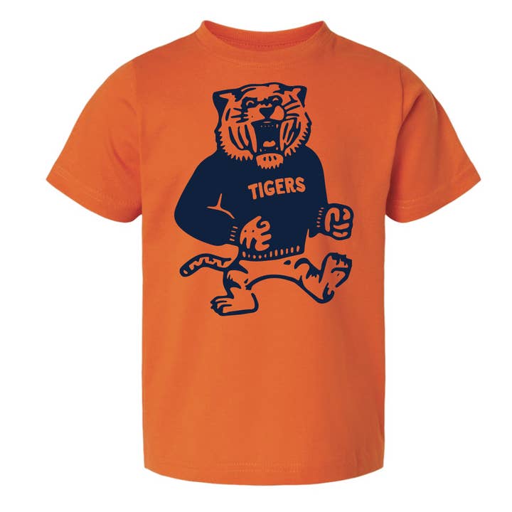 The Chester Drawer - Wholesale Screen Printed T-Shirt - Unisex - Vintage Tiger Orange + Navy1