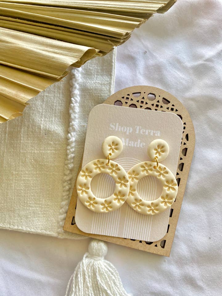 sophia daisy hoop earrings for wholesale by Terra Made