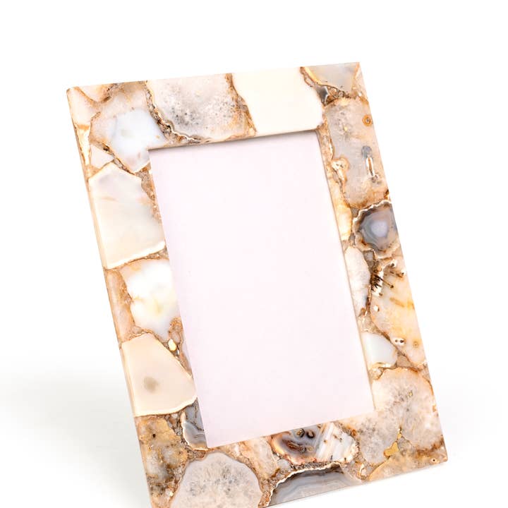 Marco de fotos de ágata marrón natural 5x7". para venta al por mayor de Serein Wellness