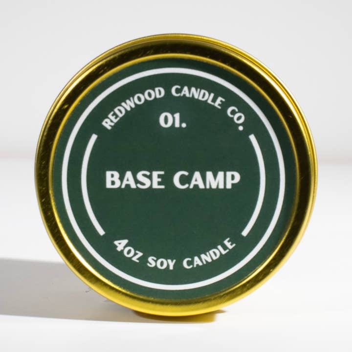 Redwood Candle Co. - Wholesale Travel Candles - Base Camp 4oz Travel Tin0