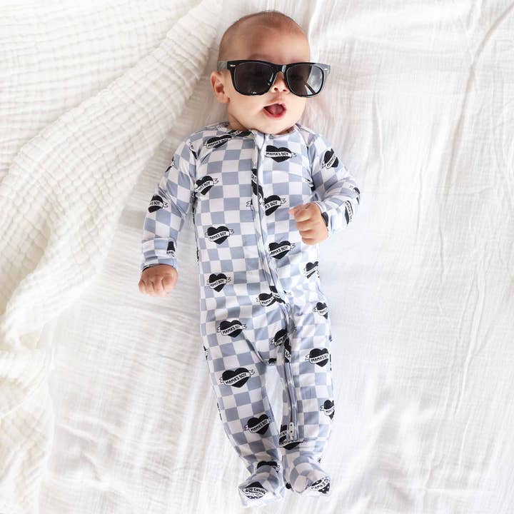 Caden Lane - Wholesale Jumpsuit - Baby - Mama's Boy Zipper Footie8