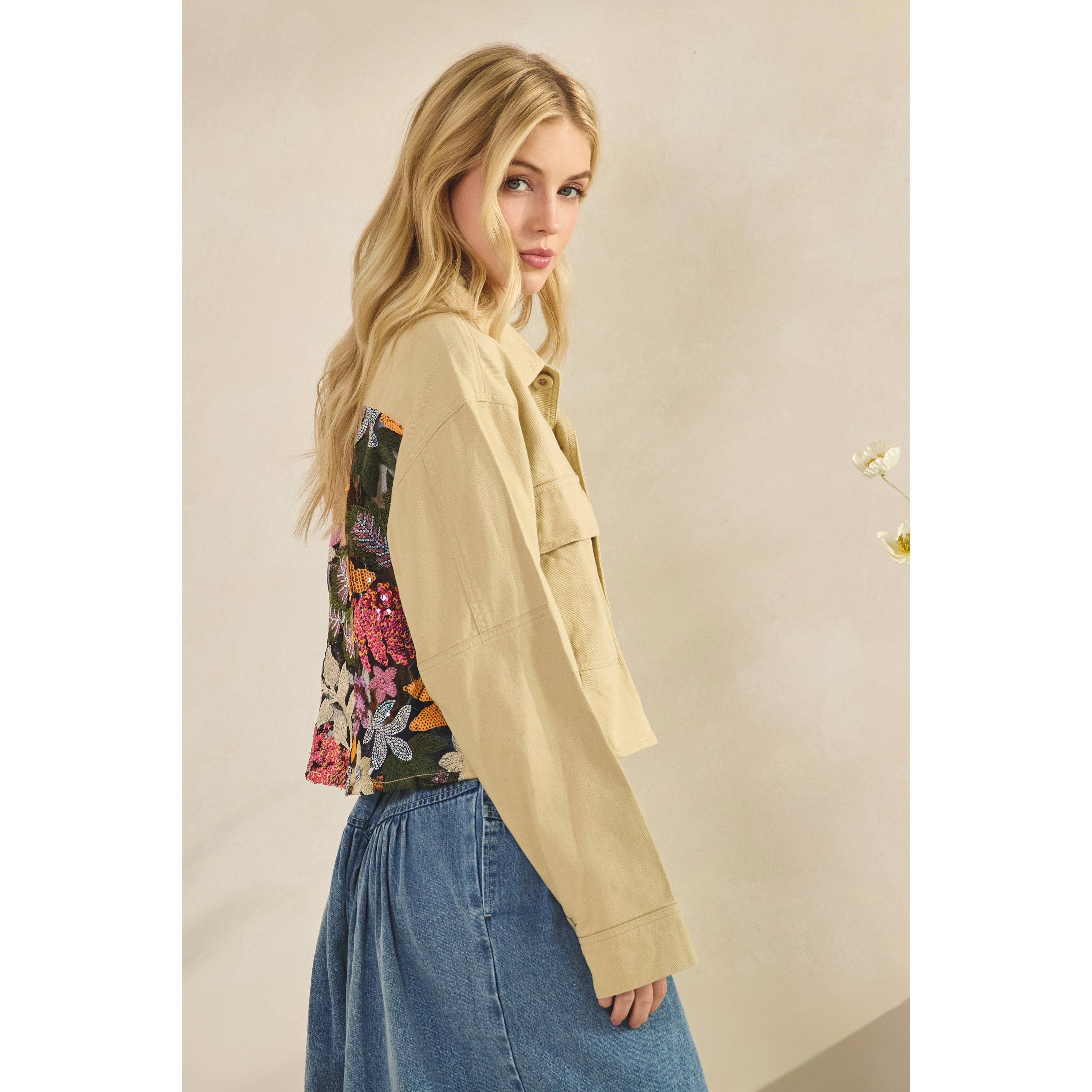 Veveret – Blusão - Mulher por atacado – Casaco com Contraste de Lantejoulas10