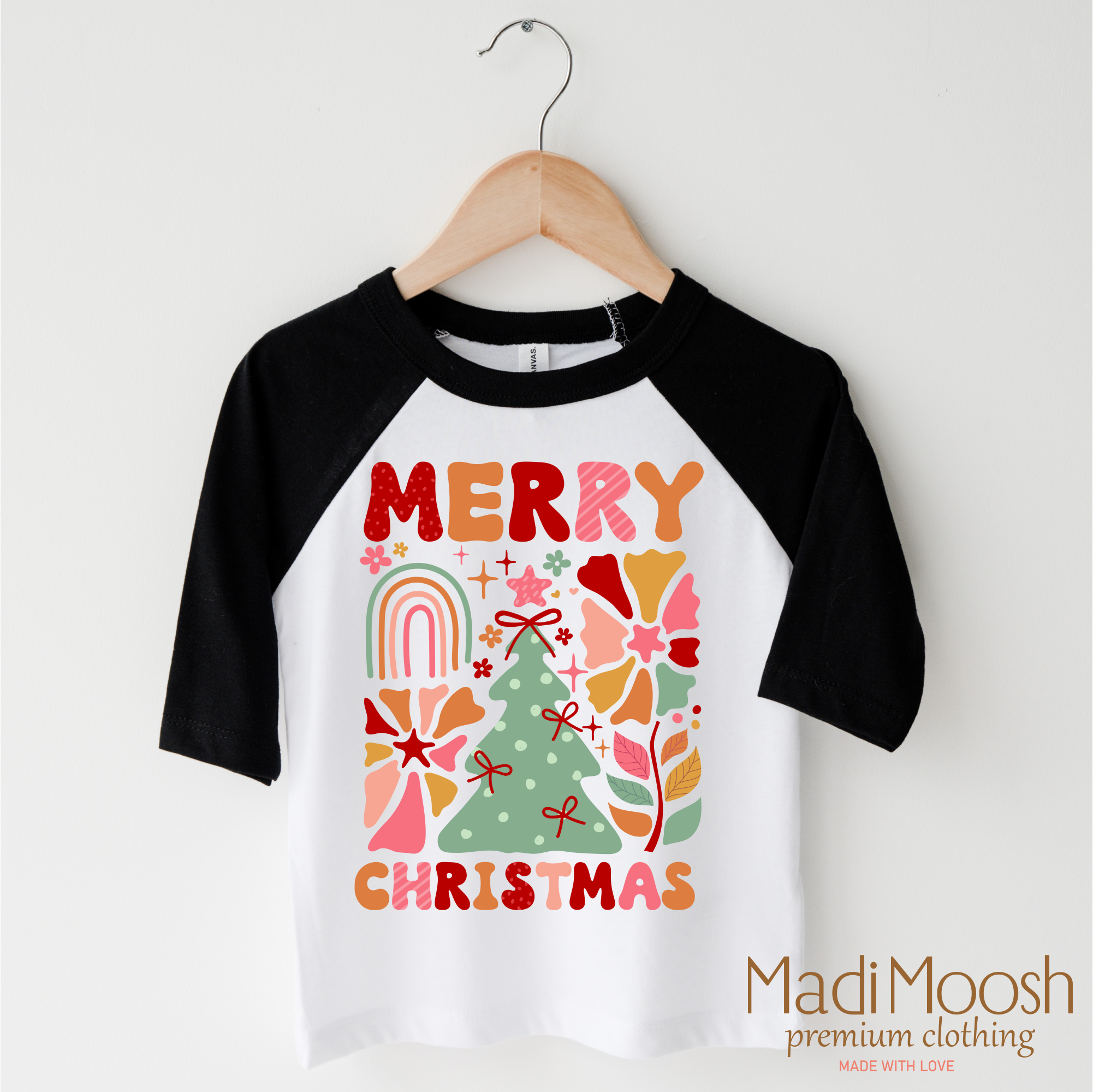 Madi Moosh - Wholesale Screen Printed T-Shirt - Kids - Merry Christmas Boho Shirt  - Christmas Tee3