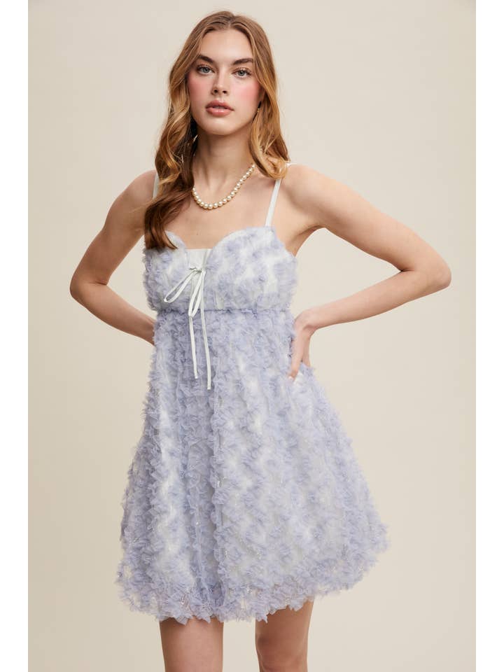 Listicle - Wholesale Dress - Women's - Fluffy Mesh Lace Layered Mini Dress15