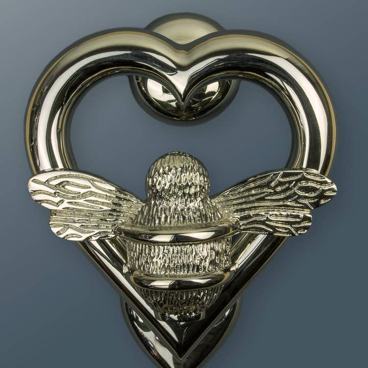 Brass bee - Wholesale Knob/Pull - Brass Bumble Bee Heart Door Knocker - Nickel Finish
