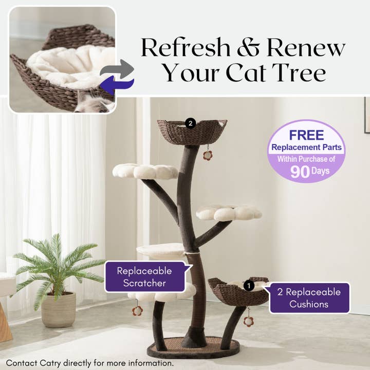 PetPals Group - Wholesale Pet Scratcher - Cat - Catry Blossom 6 Level Cat Tree 59"7