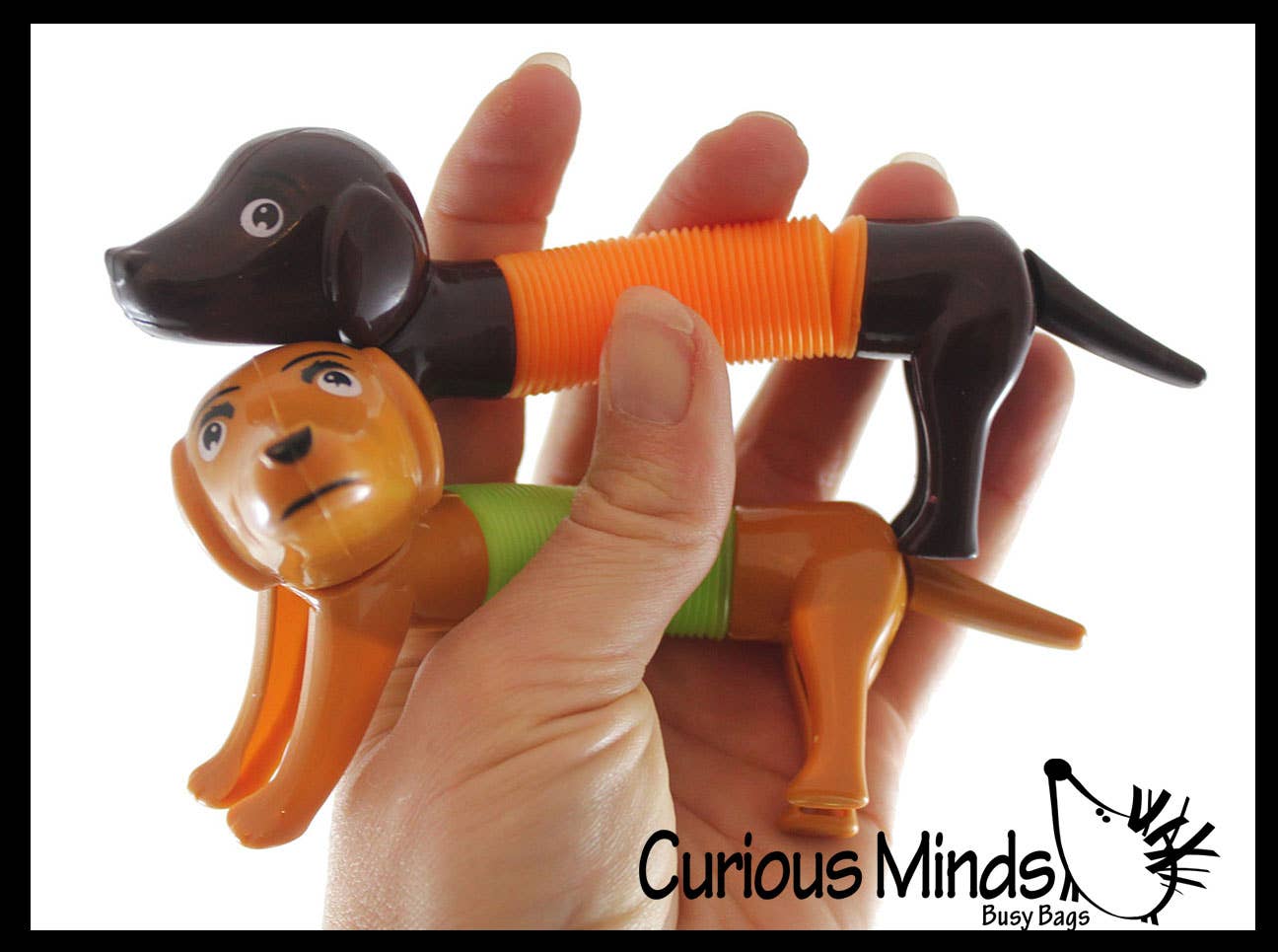 Curious Minds Toys - Venta al por mayor Pelota antiestrés - Niños - 1 bonito perro Weiner para tirar, con cierre a presión, con forma de animal expandible y flexible2