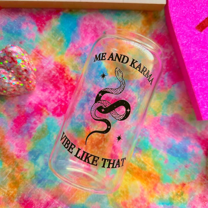 Crafting by Mayra - Wholesale Drinking Glass/Cup - Taylor Swift Me And Karma Vibe Like That Glass